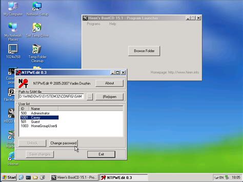 hirens boot cd clear password